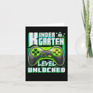 Cartão Nível do jardim de infância desbloqueado Gamer Boy