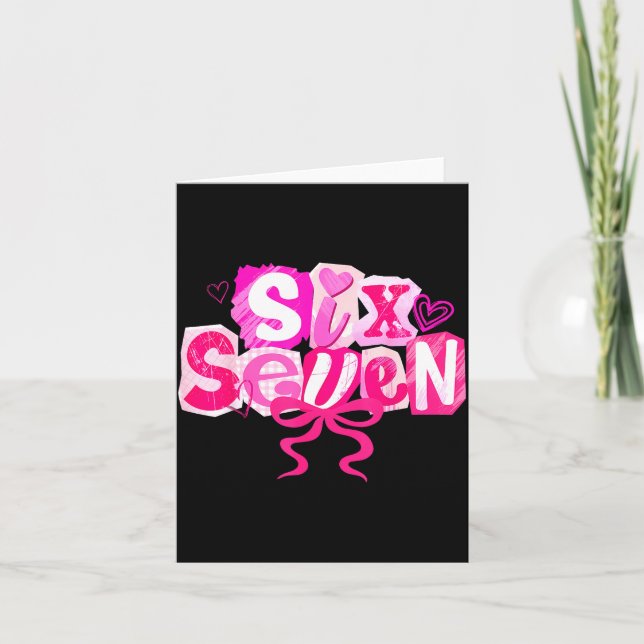 Cartão Nk Coquette Valentine Six Seven Bow 6 7 Meme Women (Frente)