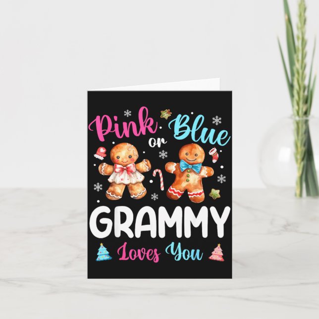 Cartão Nk Or Blue Grammy Loves You Gender Reveal Christma (Frente)
