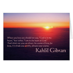 Cartão No amor - profeta por Kahlil Gibran