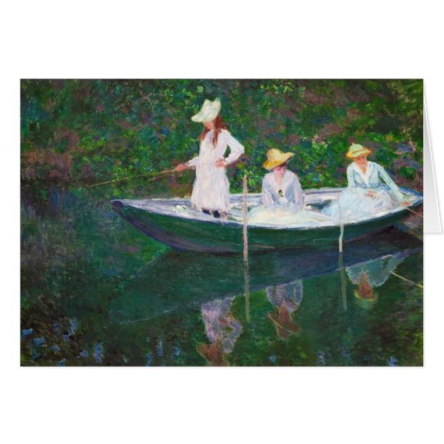 Cartão No barco norueguês em Giverny Claude Monet (Frente horizontal)