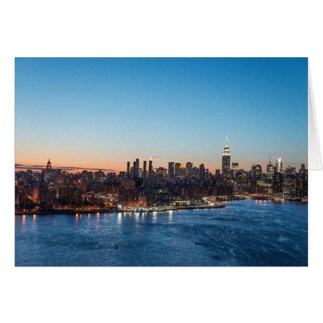 Cartão No Brooklyn olhando para o horizonte de Manhattan (Frente Horizontal)