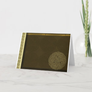 Cartão Nó Celular em castanho escuro com sotaque dourado