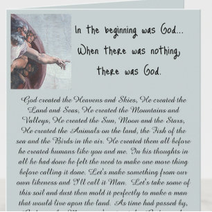 Cartão No começo era Deus