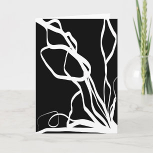 Cartão Nó do buquê: Abstrato preto e branco
