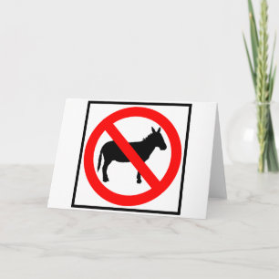 Cartão No Donkeys Highway Sign