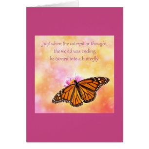 Cartão No exato momento em que o pensamento da lagarta