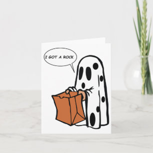 Cartão No Halloween eu ganhei um fantasma de pedra