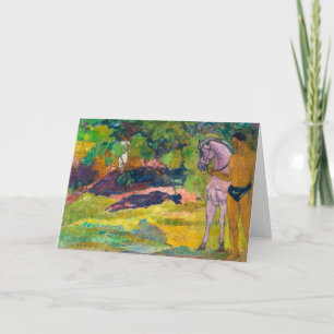 Cartão No Jardim de Baunilha, Homem e Cavalo Gauguin