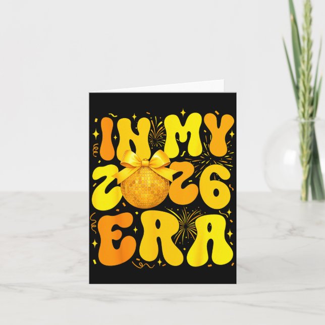 Cartão No Meu Ano de 2026 Era Feliz Ano Novo 2026 Família (Frente)