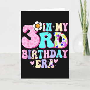 Cartão No Meu Presente de Menina da Era do 3º Aniversário