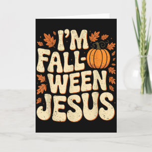 Cartão No Outono-ween Jesus Halloween Cristão Groovy Abób