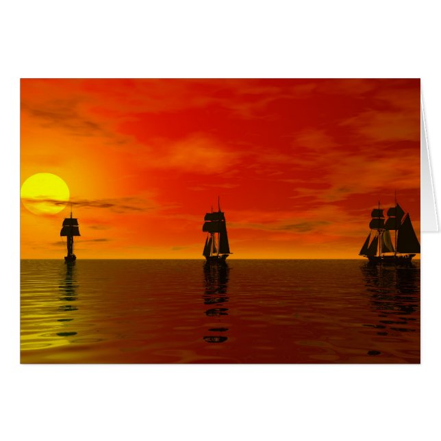 Cartão No por do sol (Frente Horizontal)