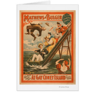 Cartão "No poster #2 da comédia musical de Coney Island