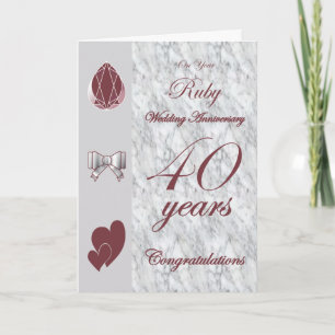 Cartão No Seu Aniversário de Casamento Rubi