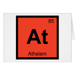 Cartão - No símbolo da química da filosofia do ateísmo