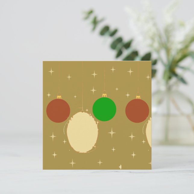 Cartão Noël Élégante Or et Dorure Pliée (Em pé/Frente)