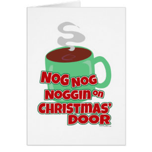 Cartão Nogging na porta do Natal