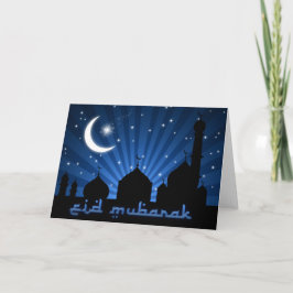 Cartão Noite Azul da Mesquita Eid