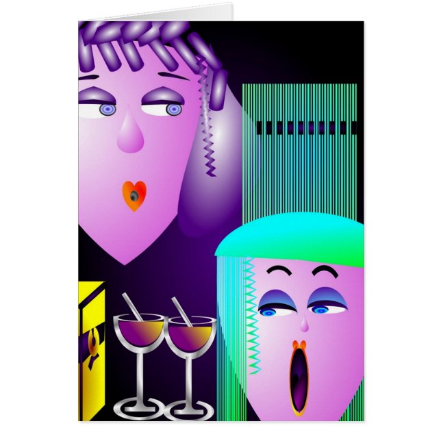 Cartão noite das meninas dentro (Frente)