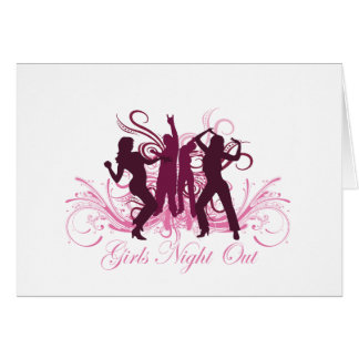 Cartão noite das meninas para fora