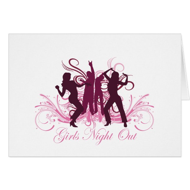 Cartão noite das meninas para fora (Frente Horizontal)