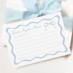 Cartão Noite de Data do Chá de panela Azul