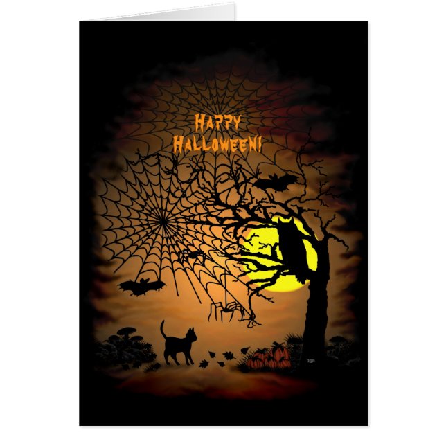 Cartão Noite de Halloween, Feliz Halloween! (Frente)