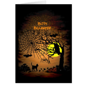 Cartão Noite de Halloween, Feliz Halloween!