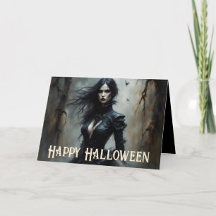 Cartão Noite de Halloween Gótica de Mistério