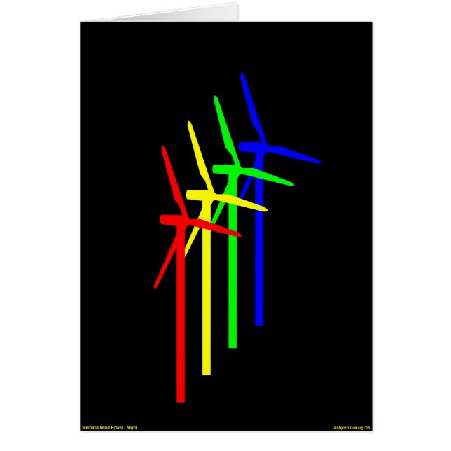 Cartão Noite de Moinho de Vento - Siemens Wind Power (Frente)