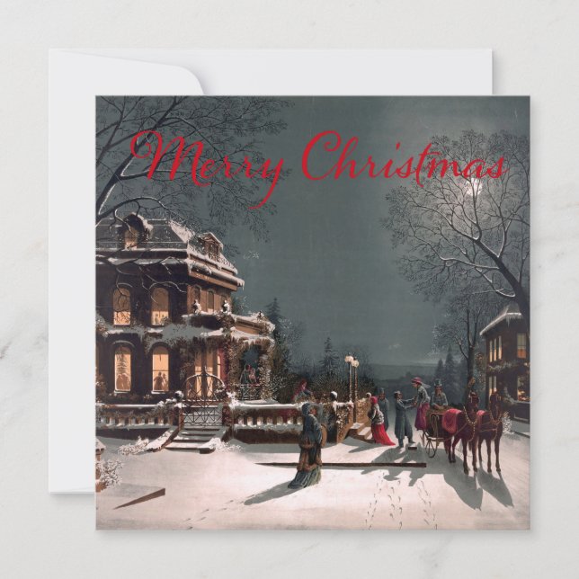 Cartão Noite de Natais vintages Vitorianos (Frente)