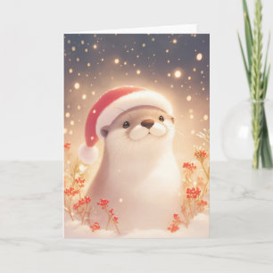 Cartão Noite de Natal Aconchegante da Lontra