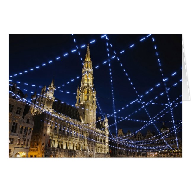 Cartão Noite de Natal em Bruxelas (Frente Horizontal)