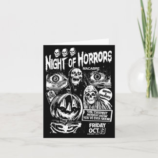 Cartão Noite de Terror Assustadora de Punk Vintage Espíri