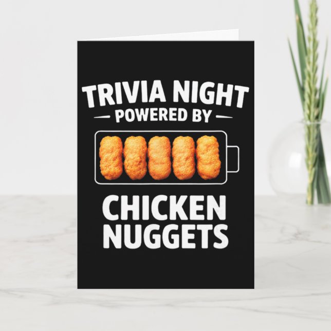 Cartão Noite de Trívia com o Poder dos Nuggets de Frango  (Frente)