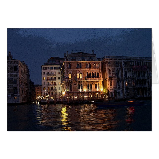 Cartão noite de Veneza (Frente Horizontal)