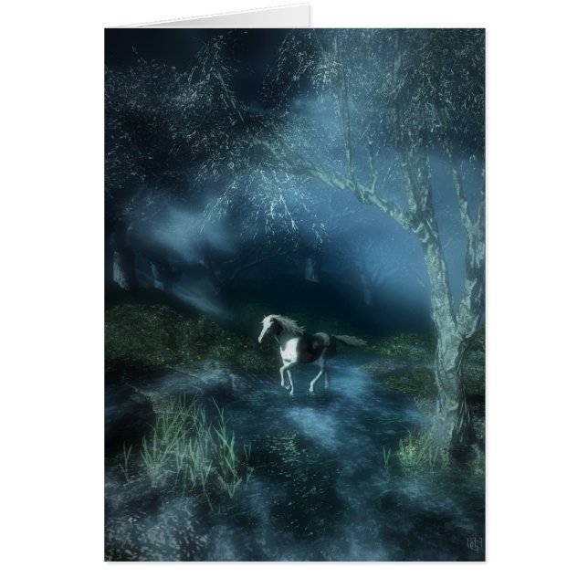 Cartão Noite do cavalo branco (Frente)