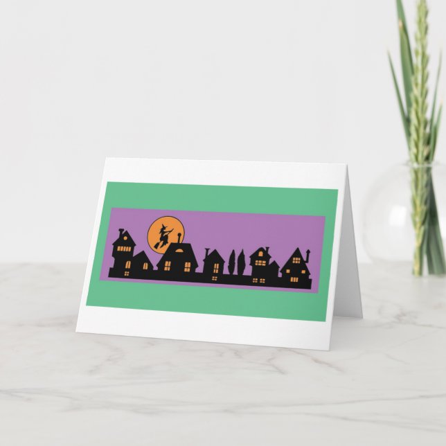 Cartão Noite do Dia das Bruxas (Frente)