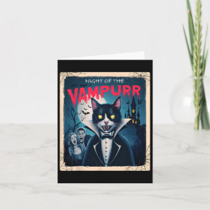 Cartão Noite Do Vampurr Gato Preto Engraçado Humor Negro
