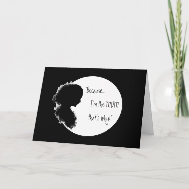 Cartão Noite Engraçado, porque o Momismo Verso é para a M (Frente)