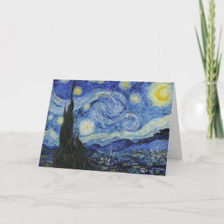 Cartão Noite Estrelada de Van Gogh Céu Azul Giratório Art