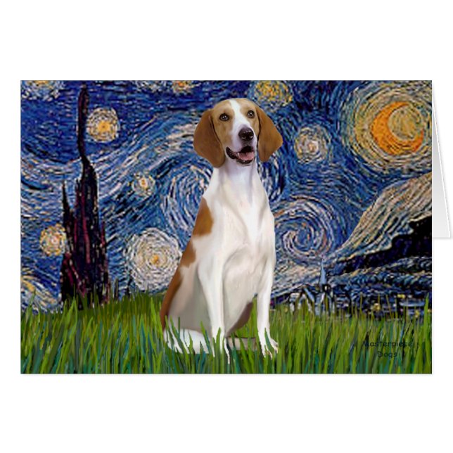 Cartão Noite Estrelada - Foxhound Americano (Frente Horizontal)