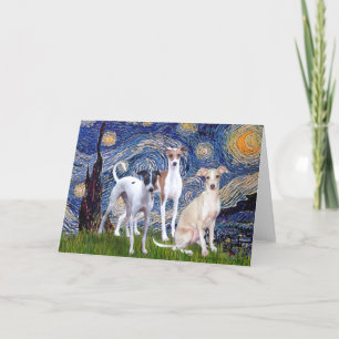 Cartão Noite Estrelada - Três Galgos Italianos