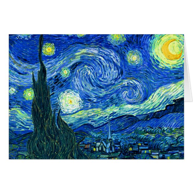 Cartão noite estrelado de Vincent van Gogh (Frente Horizontal)