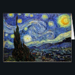 Cartão Noite estrelado por Vincent van Gogh 1889<br><div class="desc">Ao melhor de meu conhecimento estas imagens estão no dominio público e acreditado para estar livres usar-se sem limitação nos E.U. 
 Contacte-me por favor se você descobre que qualqueras um imagens não estão no dominio público.</div>