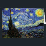 Cartão Noite estrelado por Vincent van Gogh 1889<br><div class="desc">Ao melhor de meu conhecimento estas imagens estão no dominio público e acreditado para estar livres usar-se sem limitação nos E.U. 
 Contacte-me por favor se você descobre que qualqueras um imagens não estão no dominio público.</div>