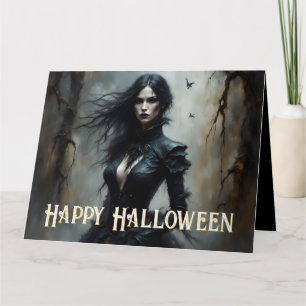 Cartão Noite Gótica de Halloween de Mistério