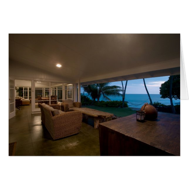 Cartão Noite sobre o Lanai (Frente Horizontal)