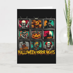 Cartão Noites de Terror do Halloween Filme Assustador